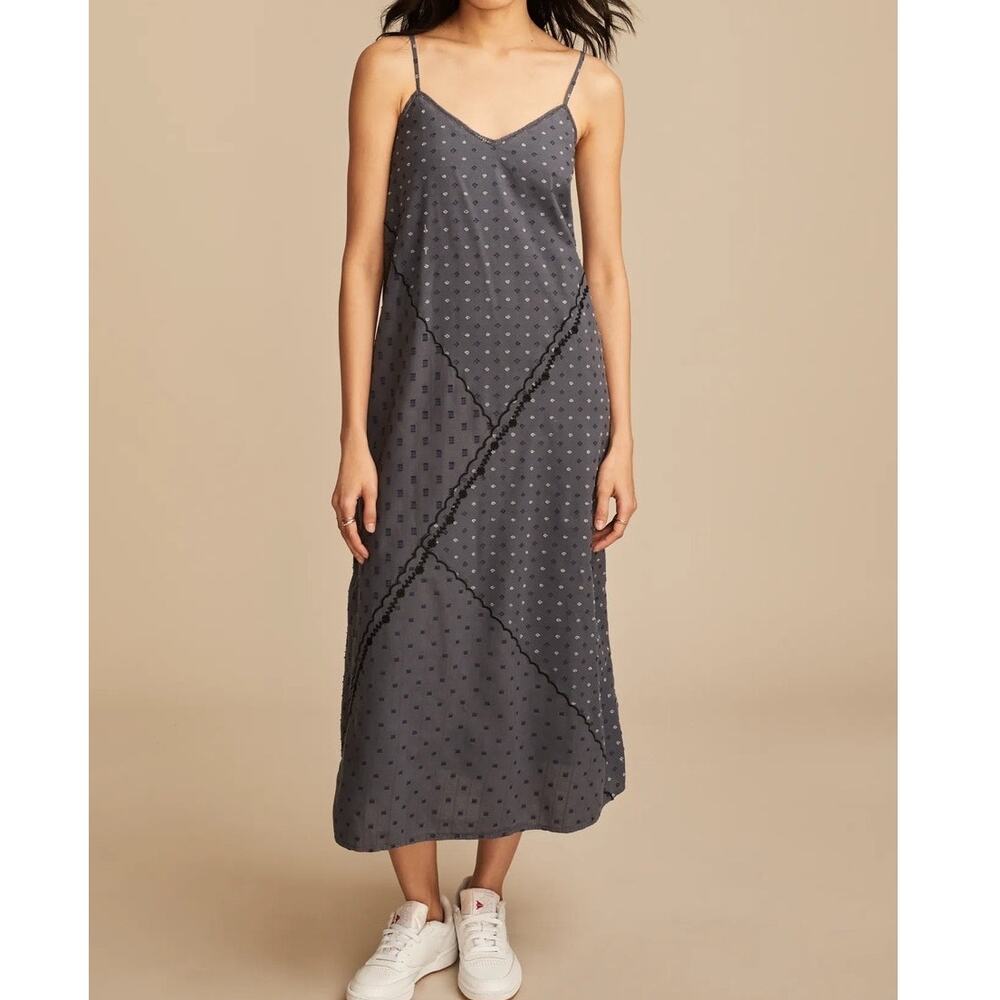 Lucky Brand XXL Embroidered Patchwork Embroidered Midi Slip Dress Boho Cottage